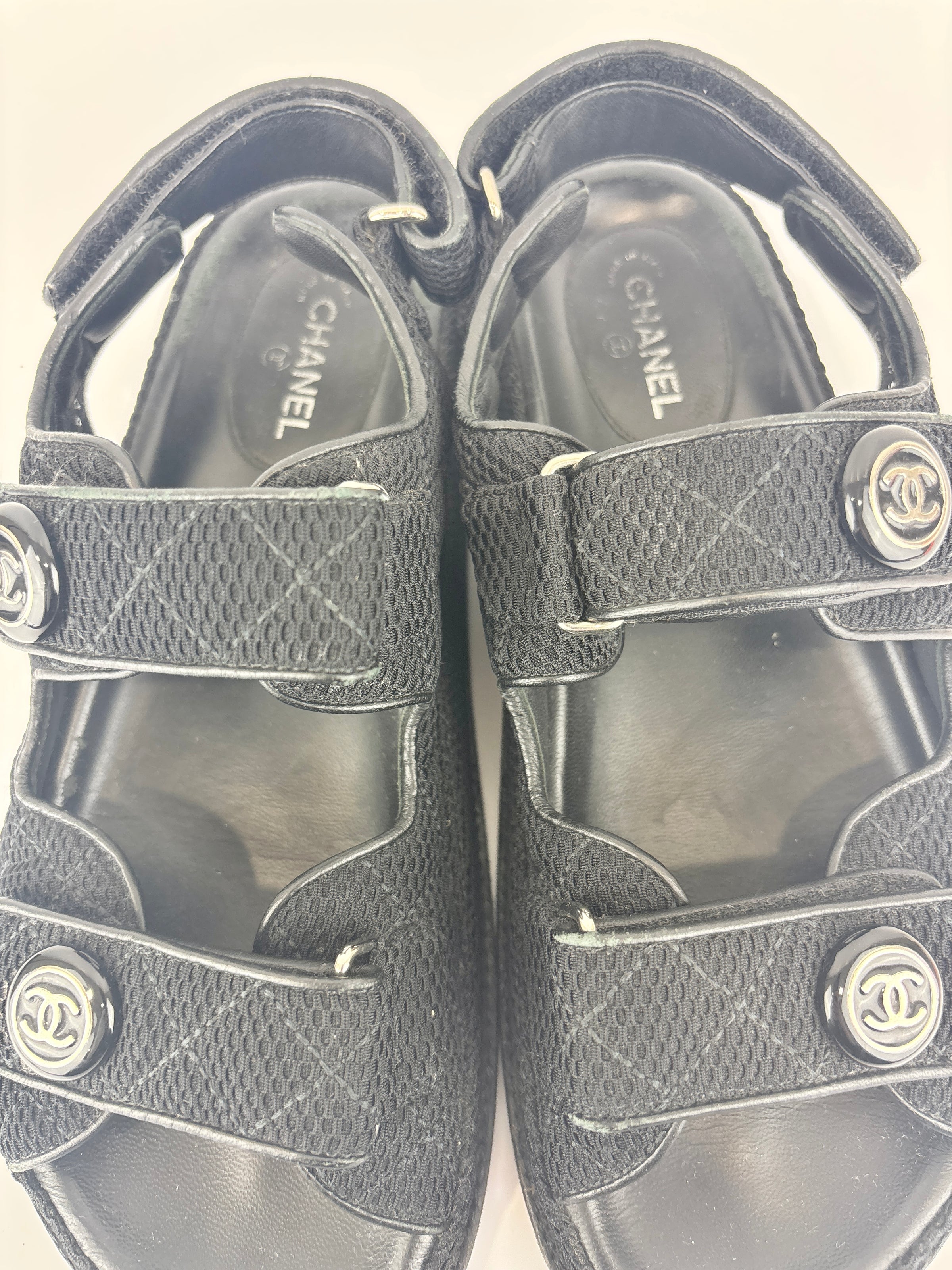 21C Dad Sandals in Black Fabric - Size 39