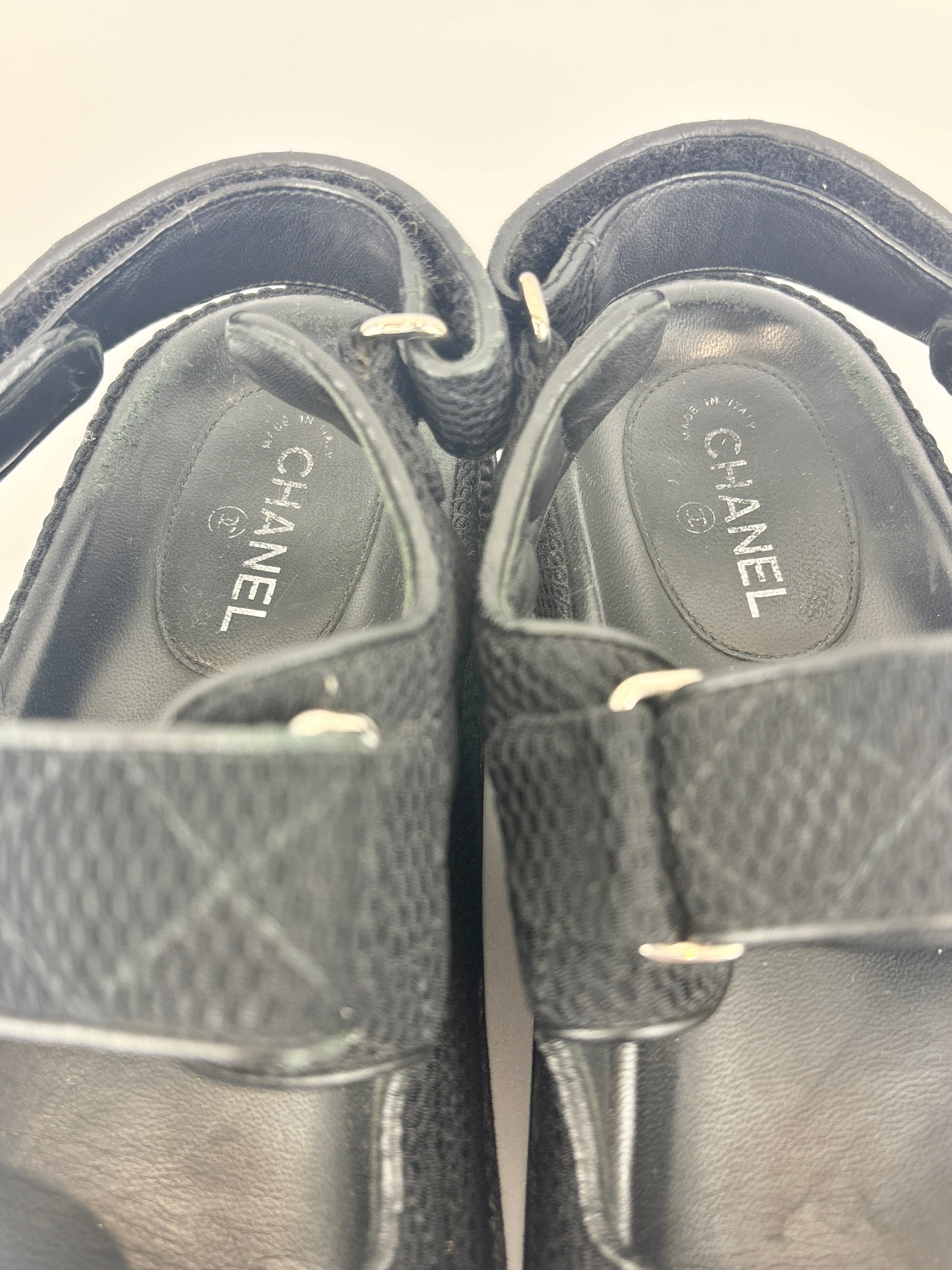 21C Dad Sandals in Black Fabric - Size 39