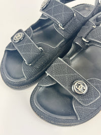 21C Dad Sandals in Black Fabric - Size 39