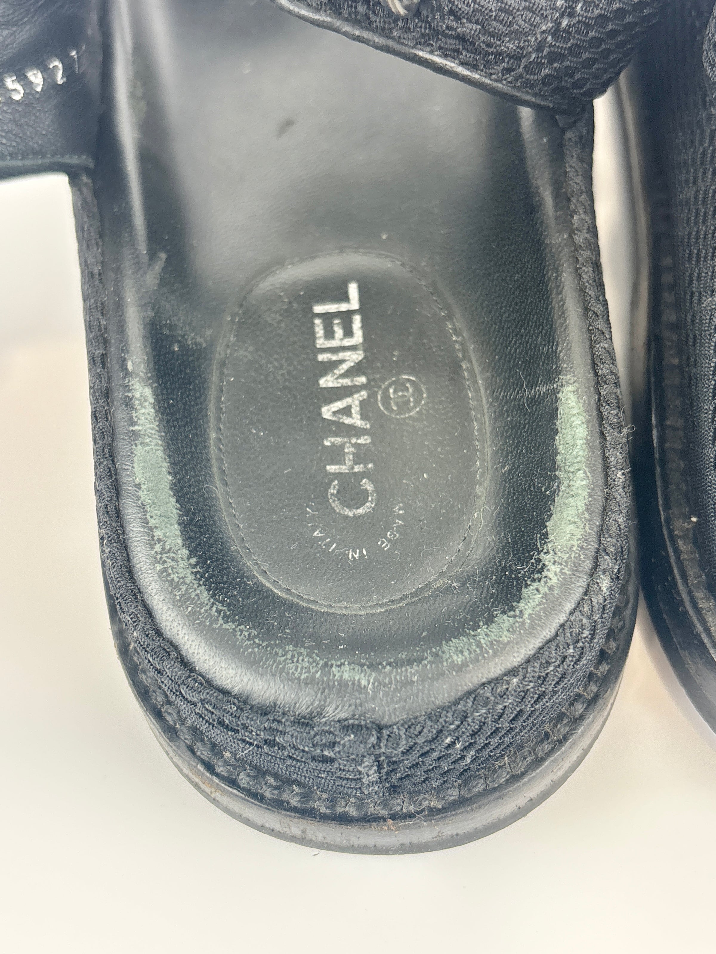 21C Dad Sandals in Black Fabric - Size 39