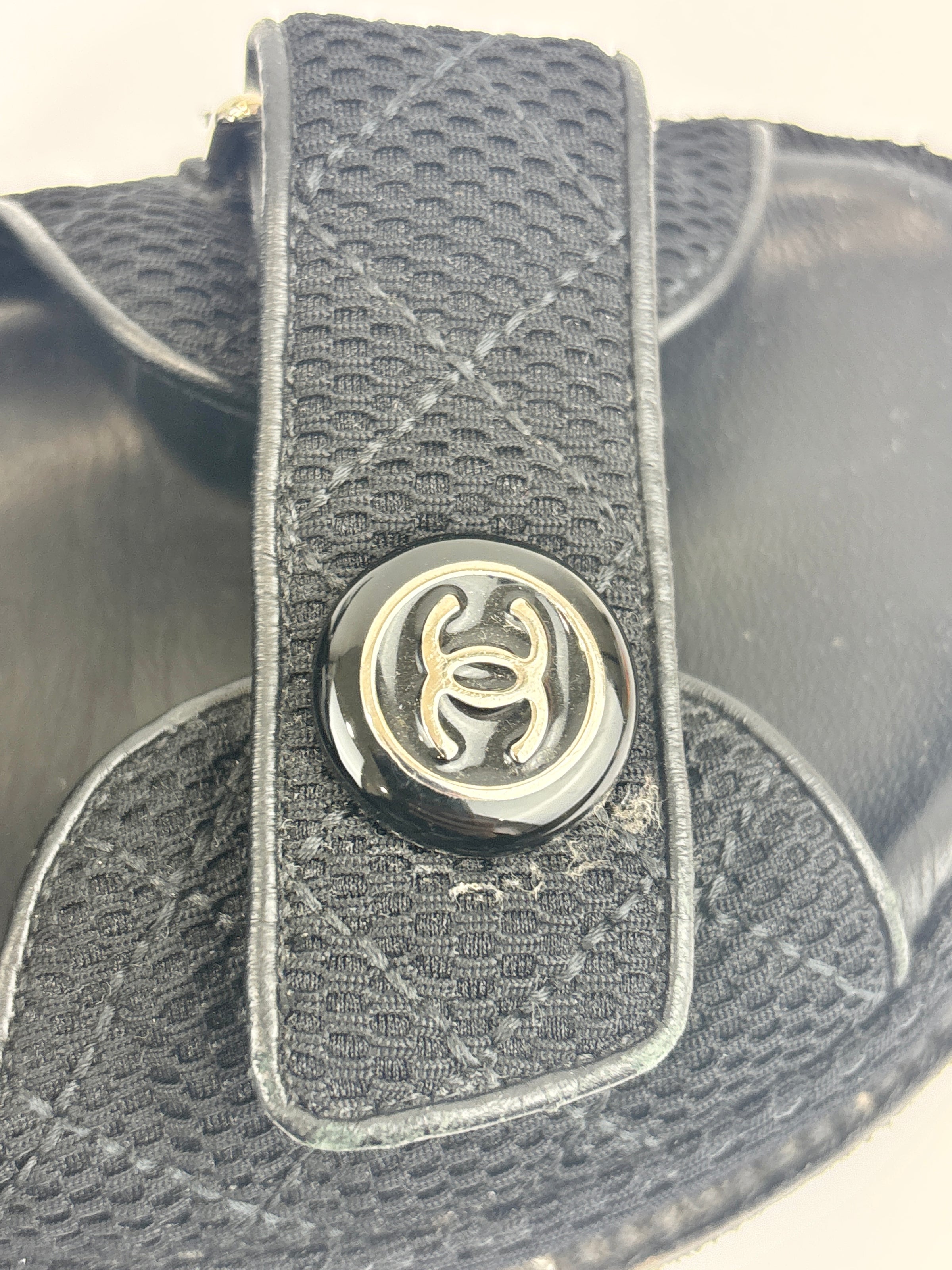 21C Dad Sandals in Black Fabric - Size 39