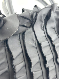 BN1728 Tessuto Nylon Ruffle Small Tote Bag in Black