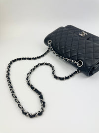 Medium Classic Double Flap Black Caviar SHW