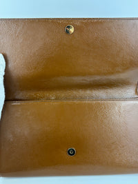 Patent Leather Large Belle Du Jour Clutch in Toffee Brown