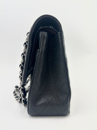 Medium Classic Double Flap Black Caviar SHW