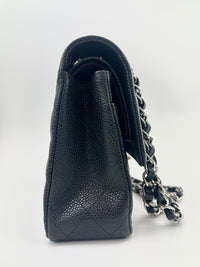 Medium Classic Double Flap Black Caviar SHW