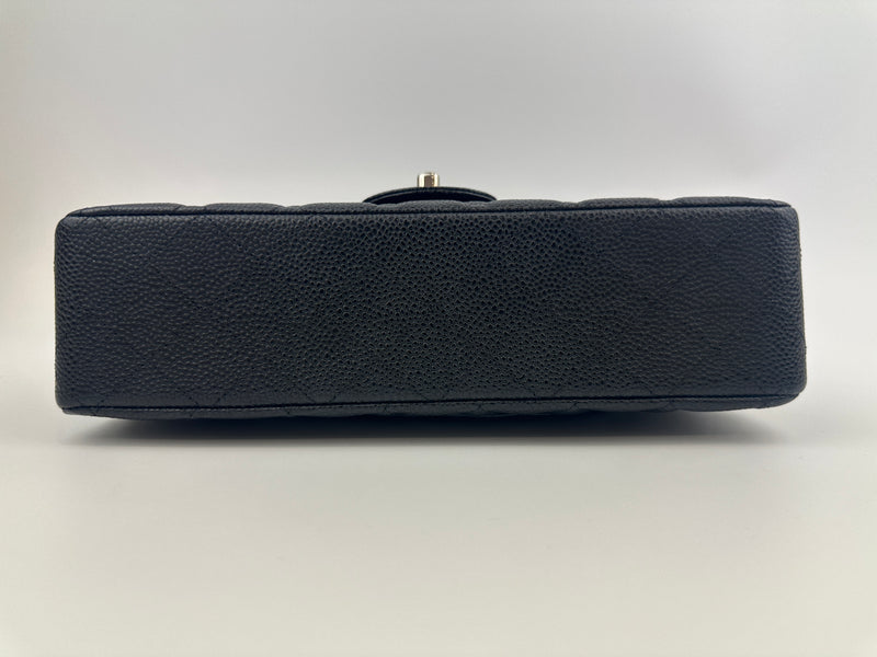 Medium Classic Double Flap Black Caviar SHW