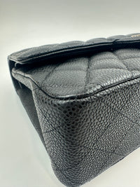 Medium Classic Double Flap Black Caviar SHW
