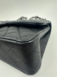 Medium Classic Double Flap Black Caviar SHW