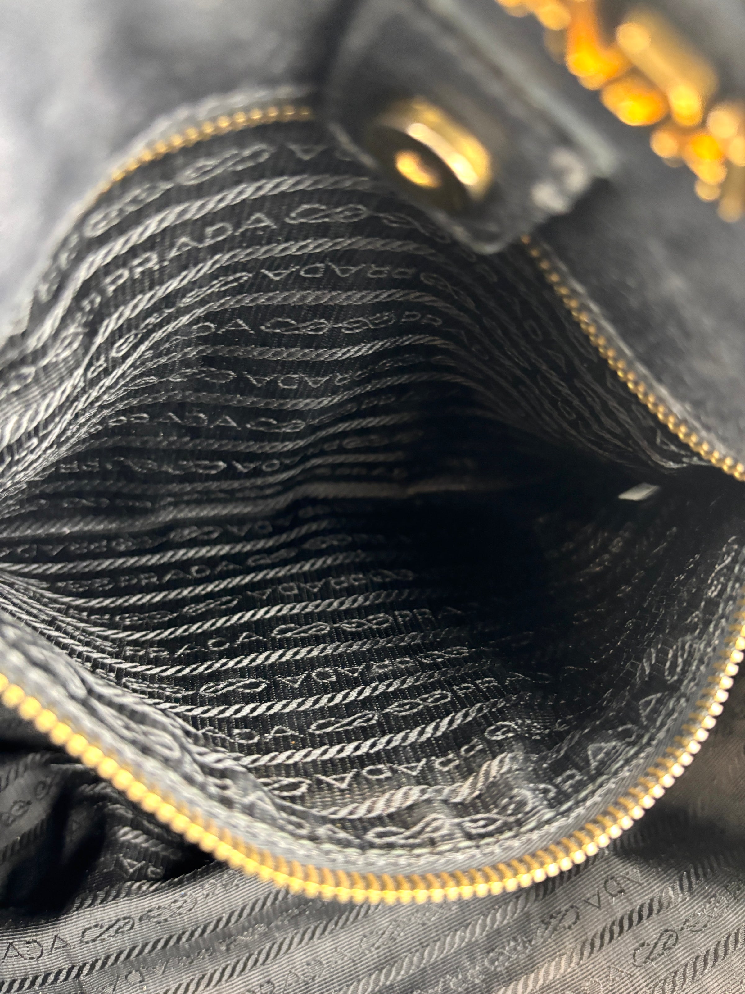 BN1728 Tessuto Nylon Ruffle Small Tote Bag in Black