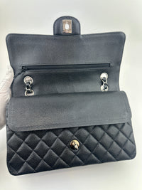 Medium Classic Double Flap Black Caviar SHW