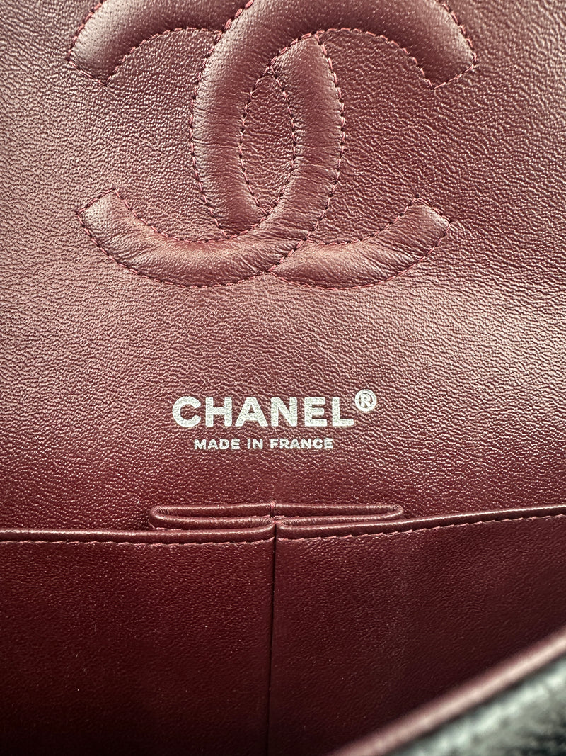 Medium Classic Double Flap Black Caviar SHW