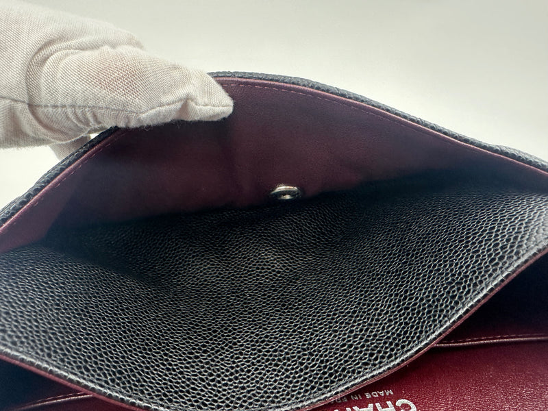 Medium Classic Double Flap Black Caviar SHW