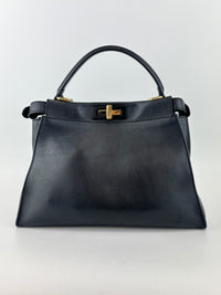 Fendi Peekaboo Soft Medium Black Leather Bag