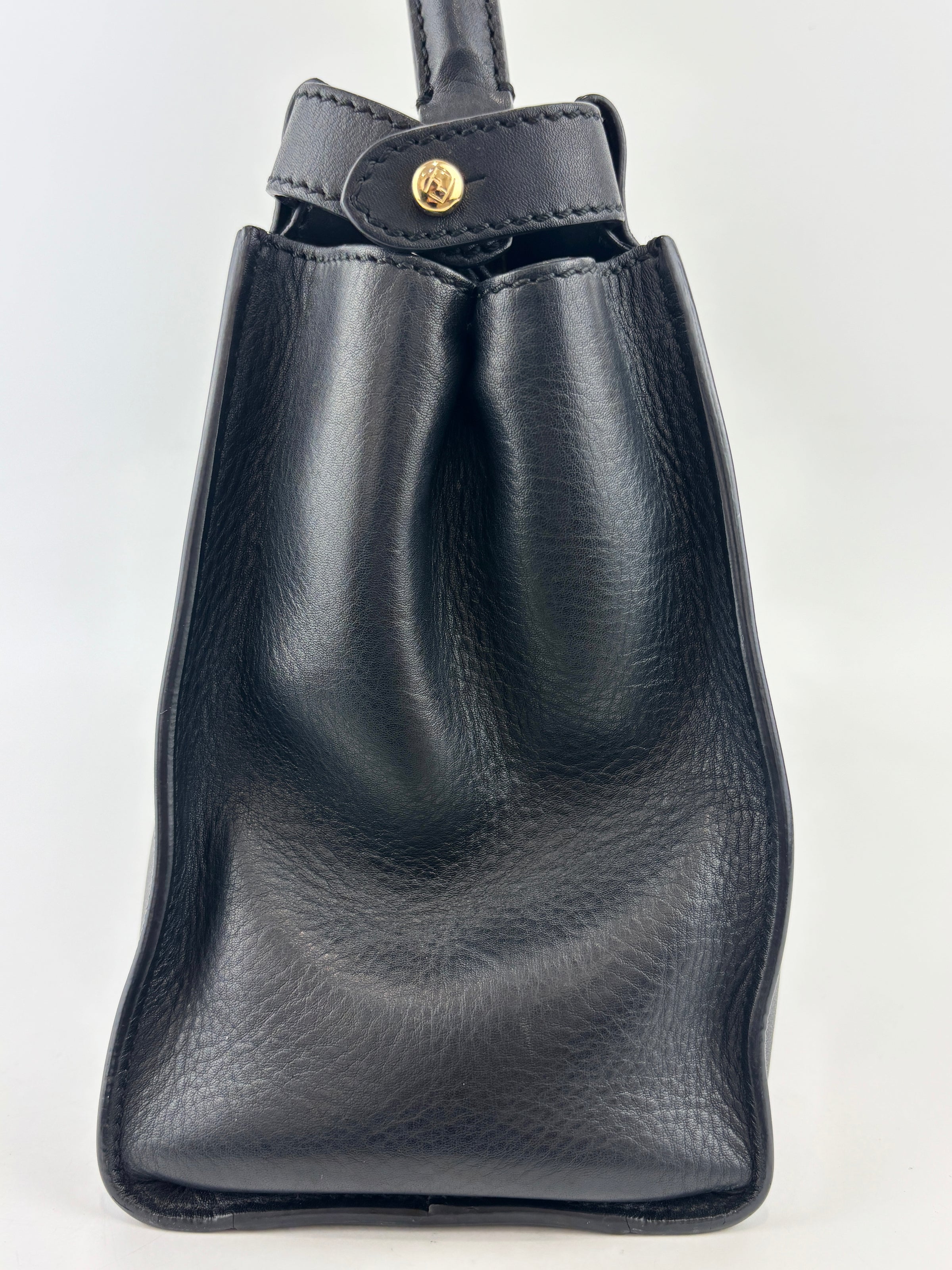 Fendi Peekaboo Soft Medium Black Leather Bag