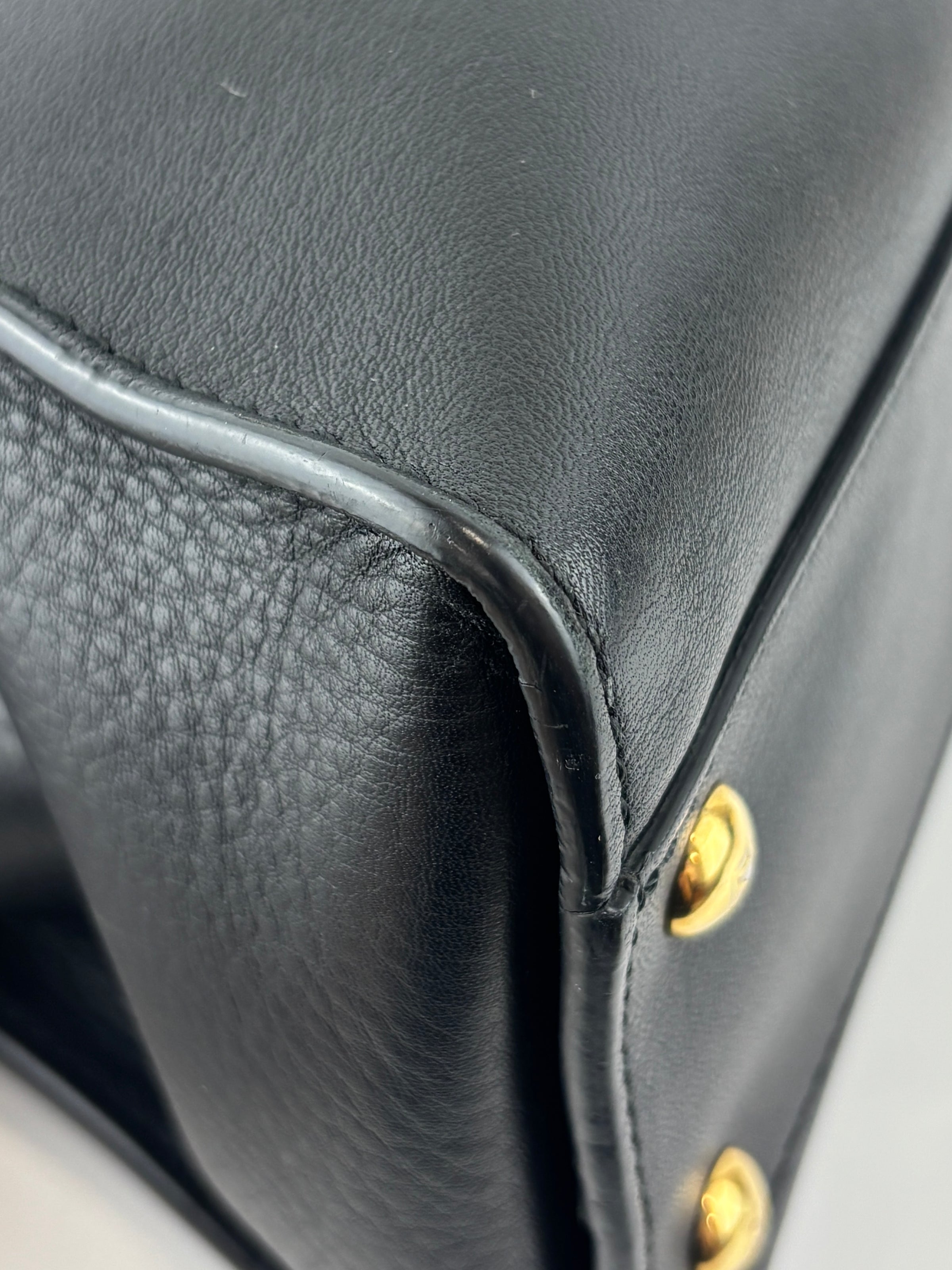 Fendi Peekaboo Soft Medium Black Leather Bag