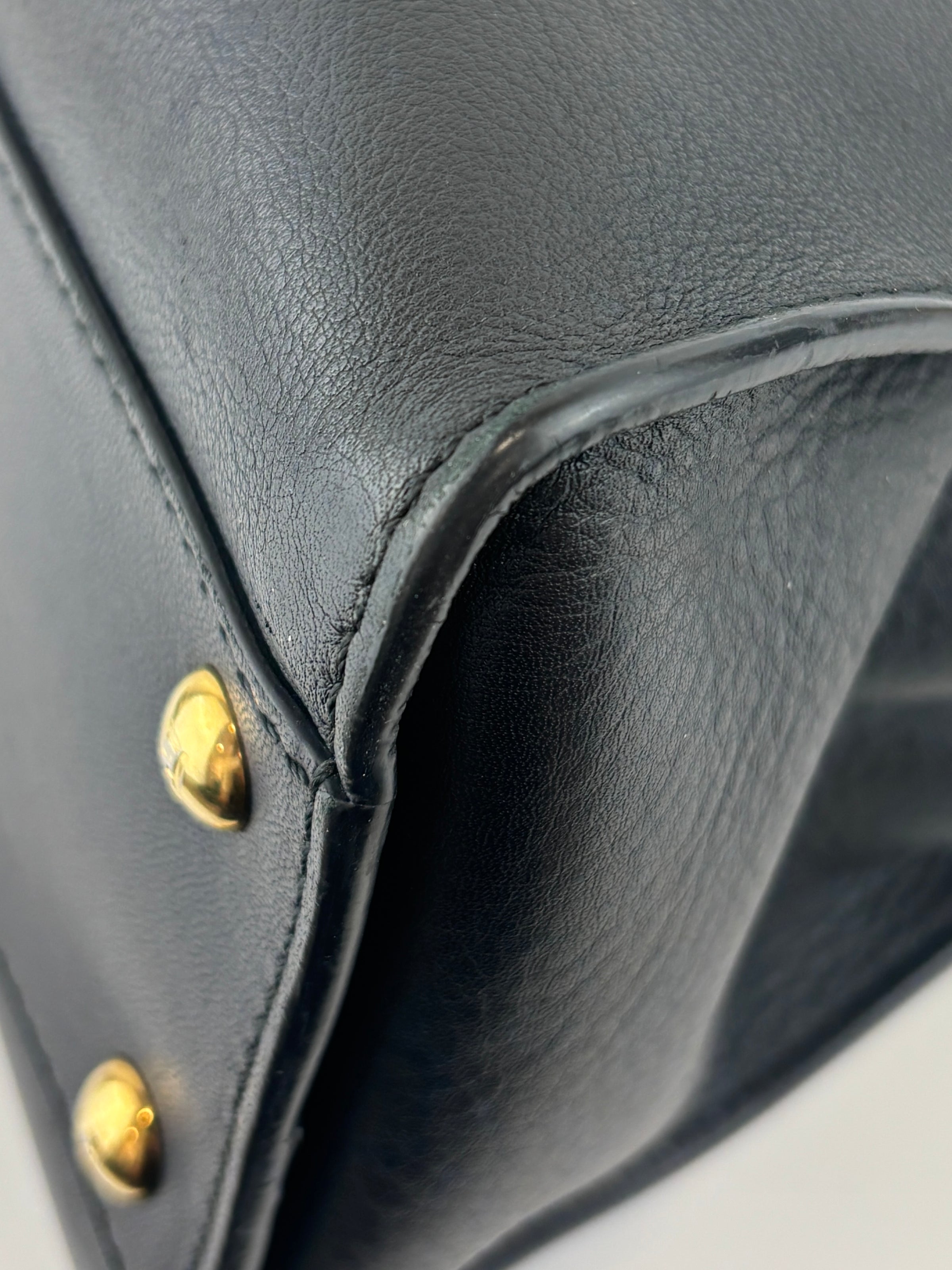 Fendi Peekaboo Soft Medium Black Leather Bag