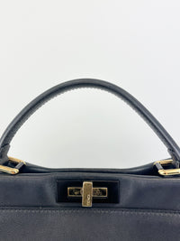 Fendi Peekaboo Soft Medium Black Leather Bag