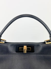 Fendi Peekaboo Soft Medium Black Leather Bag