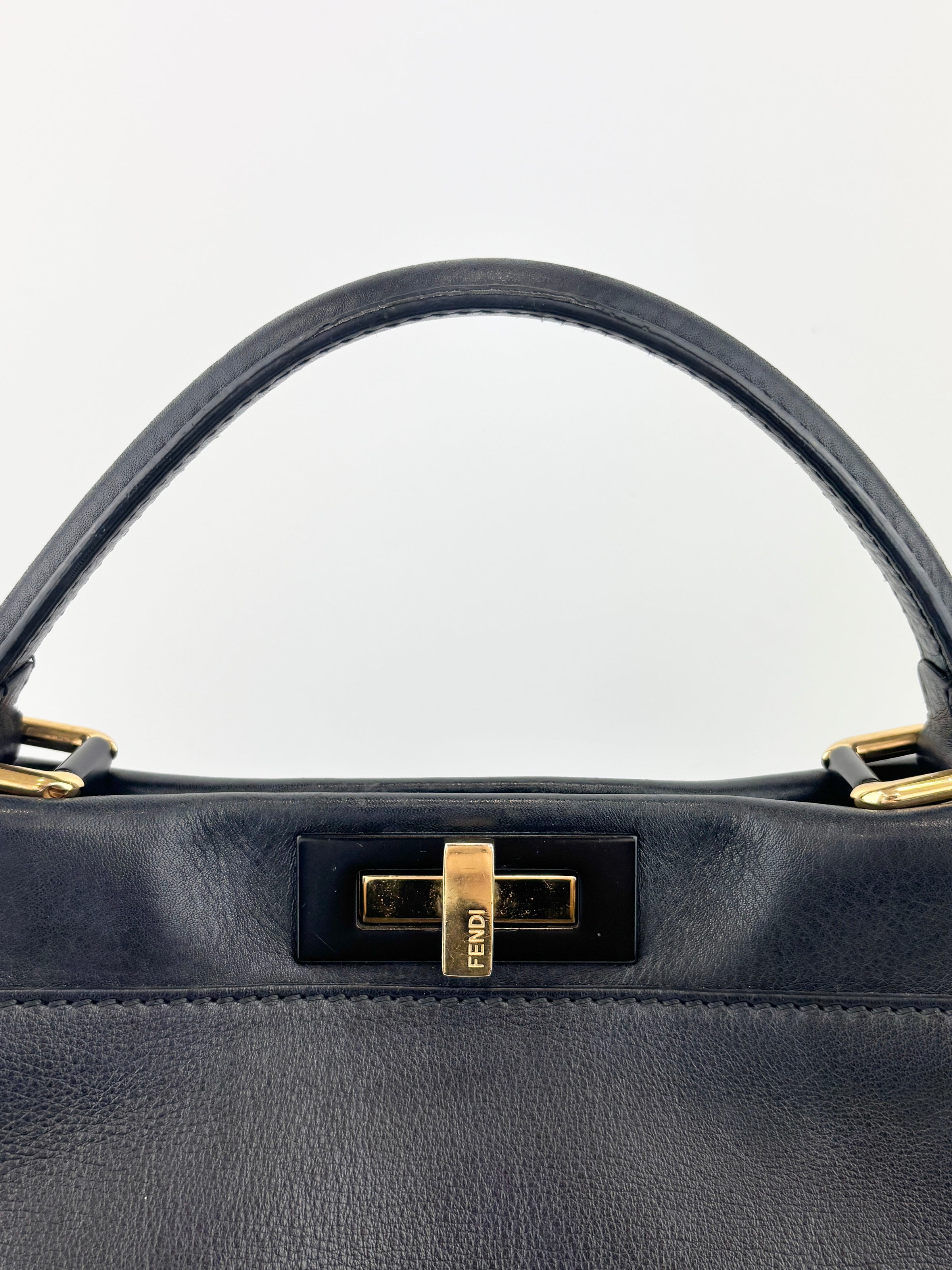 Fendi Peekaboo Soft Medium Black Leather Bag