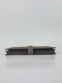 Béarn Soufflet Long Wallet Chèvre Mysore Etoupe GHW