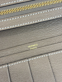 Béarn Soufflet Long Wallet Chèvre Mysore Etoupe GHW
