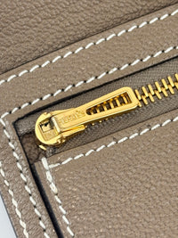 Béarn Soufflet Long Wallet Chèvre Mysore Etoupe GHW
