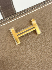 Béarn Soufflet Long Wallet Chèvre Mysore Etoupe GHW
