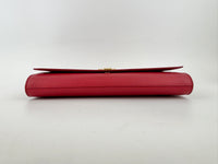 Saint Laurent Y-Ligne Clutch in Red Calfskin