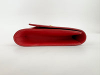 Saint Laurent Y-Ligne Clutch in Red Calfskin