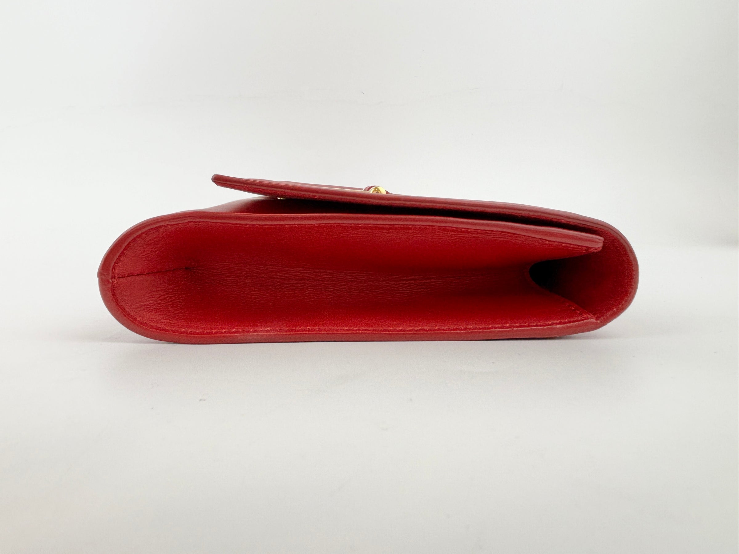 Saint Laurent Y-Ligne Clutch in Red Calfskin