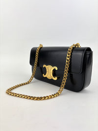 Chain Shoulder Bag Claude In Shiny Calfskin Black