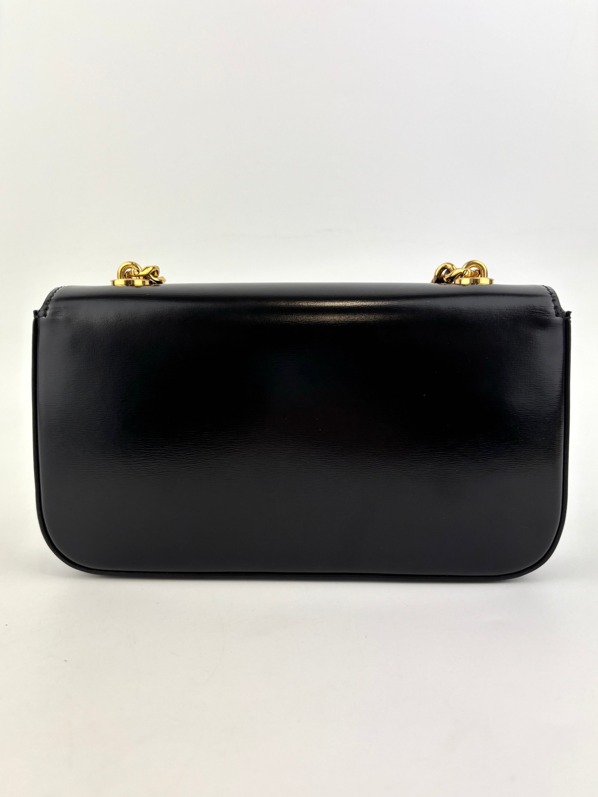 Chain Shoulder Bag Claude In Shiny Calfskin Black