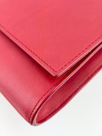 Saint Laurent Y-Ligne Clutch in Red Calfskin