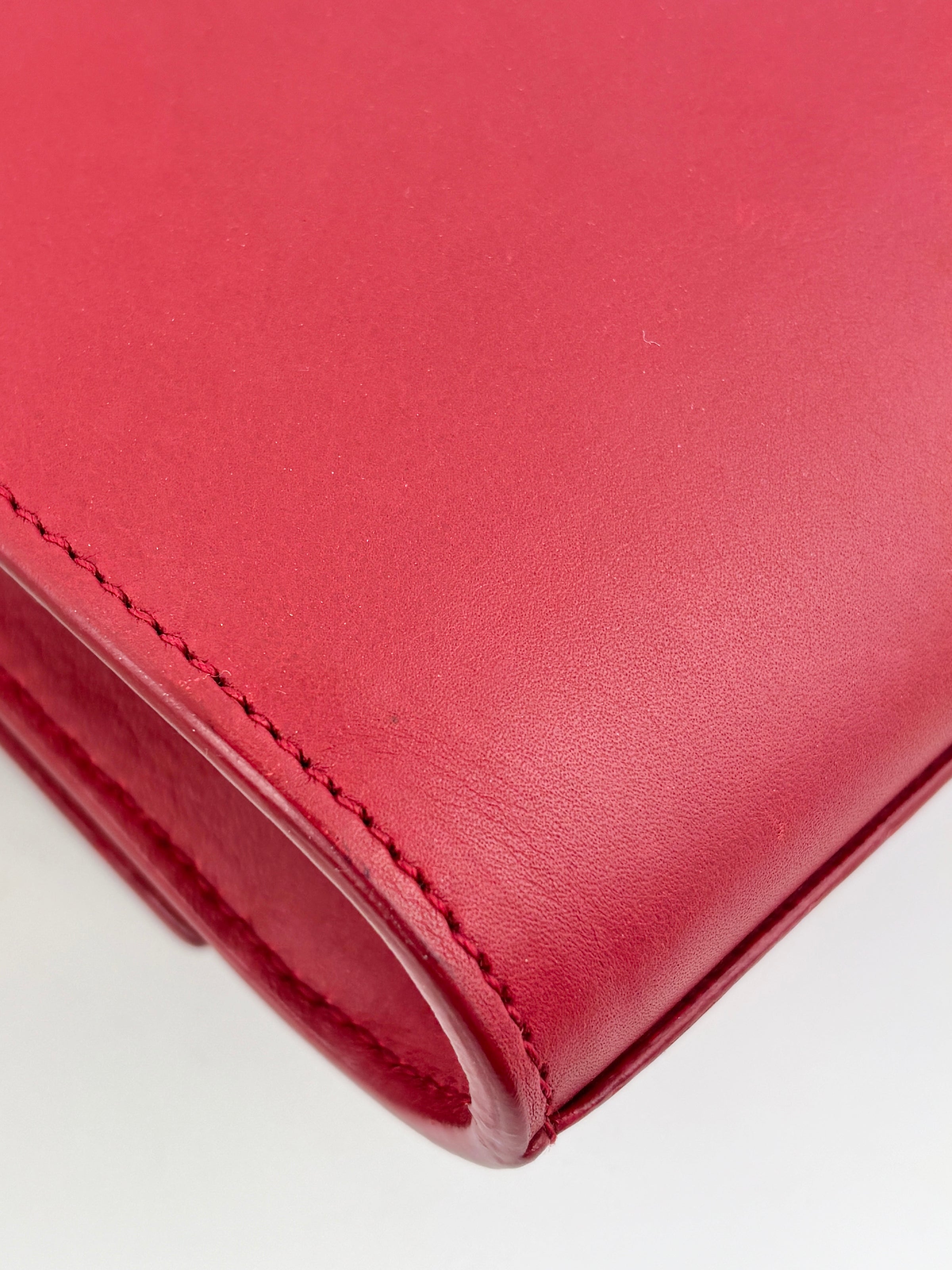 Saint Laurent Y-Ligne Clutch in Red Calfskin