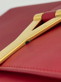Saint Laurent Y-Ligne Clutch in Red Calfskin