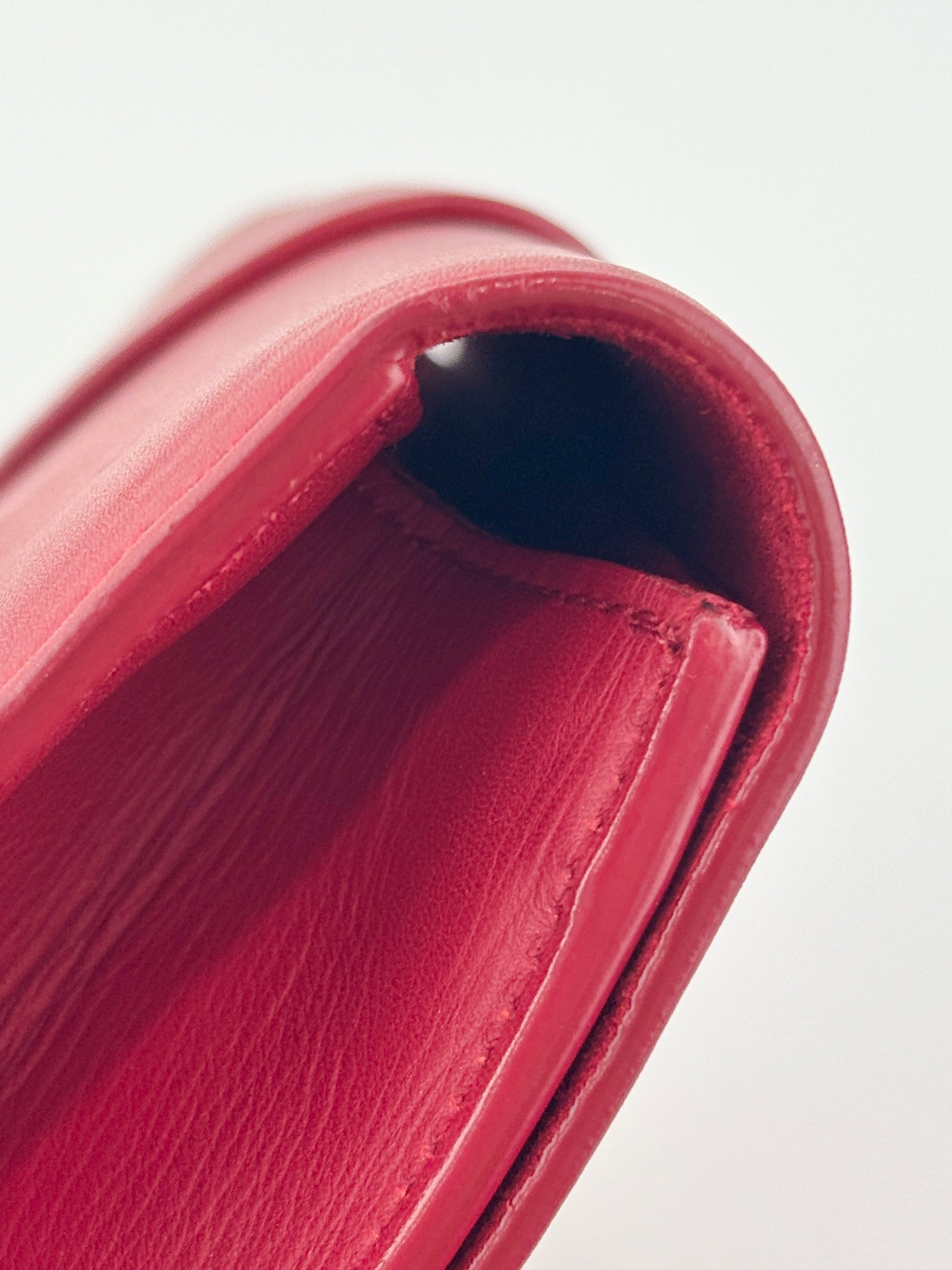 Saint Laurent Y-Ligne Clutch in Red Calfskin