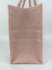 Medium Book Tote Pink Cannage Embroidered