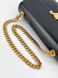 Chain Shoulder Bag Claude In Shiny Calfskin Black