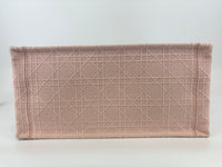Medium Book Tote Pink Cannage Embroidered