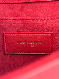Saint Laurent Y-Ligne Clutch in Red Calfskin