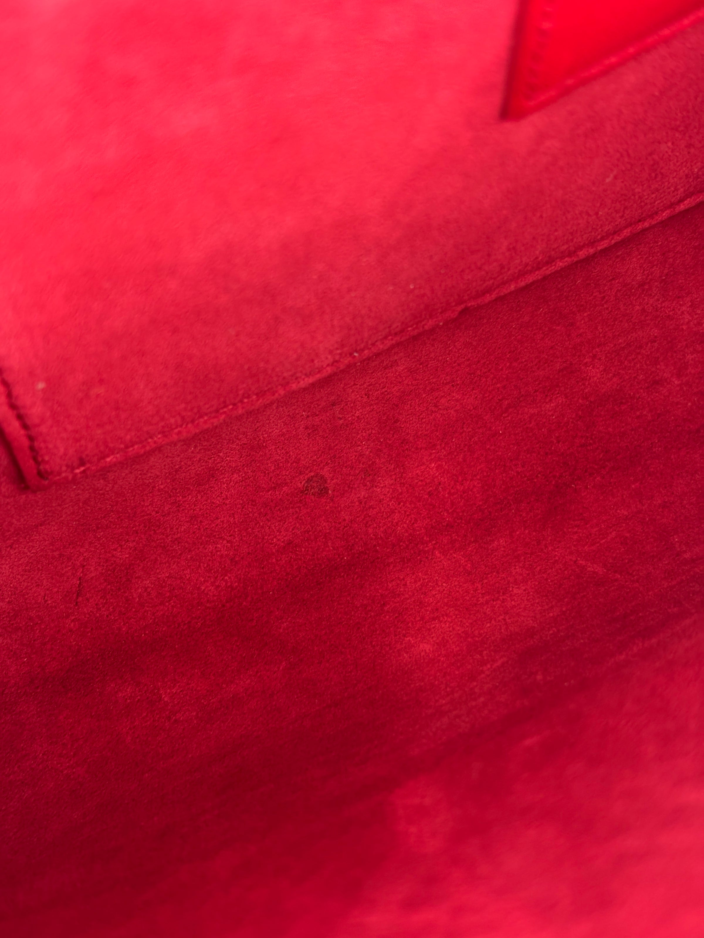 Saint Laurent Y-Ligne Clutch in Red Calfskin