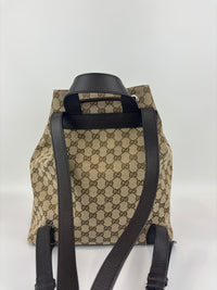 GG Canvas Drawstring Backpack in Beige / Ebony