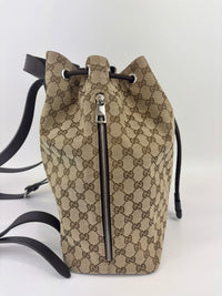 GG Canvas Drawstring Backpack in Beige / Ebony