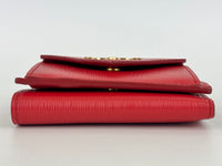 1MH021 Red Vitello Move Leather Wallet - Glampot