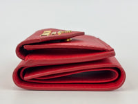 1MH021 Red Vitello Move Leather Wallet - Glampot