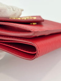 1MH021 Red Vitello Move Leather Wallet - Glampot