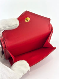 1MH021 Red Vitello Move Leather Wallet - Glampot