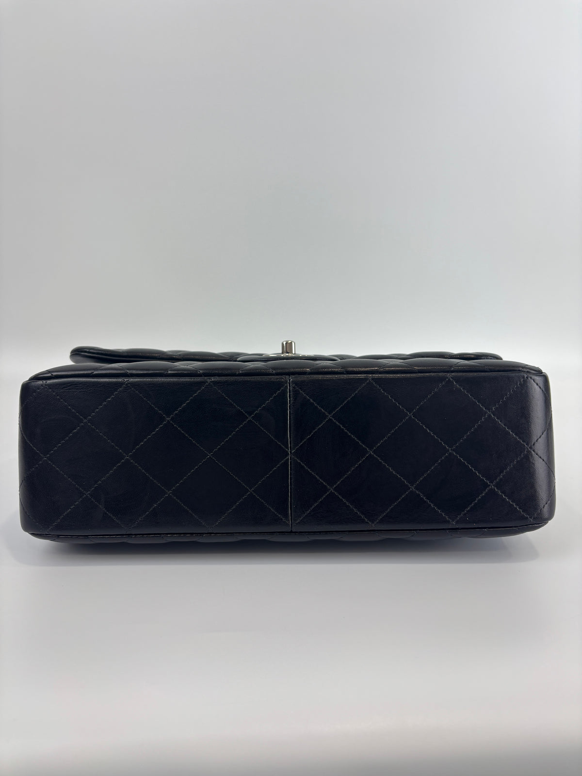 Jumbo Classic Double Flap in Black Lambskin SHW