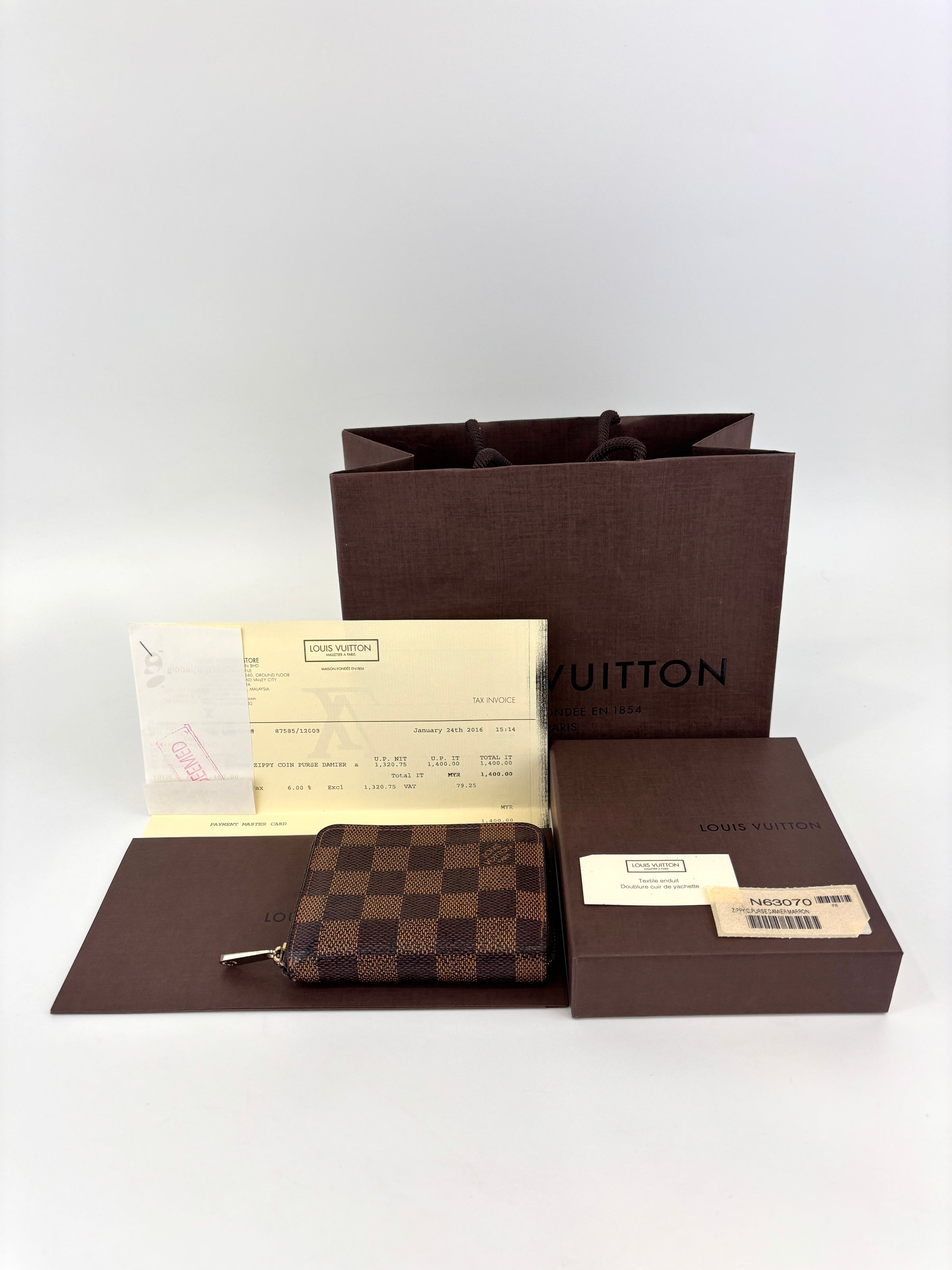 N63070 Zippy Coin Purse Damier Ebene